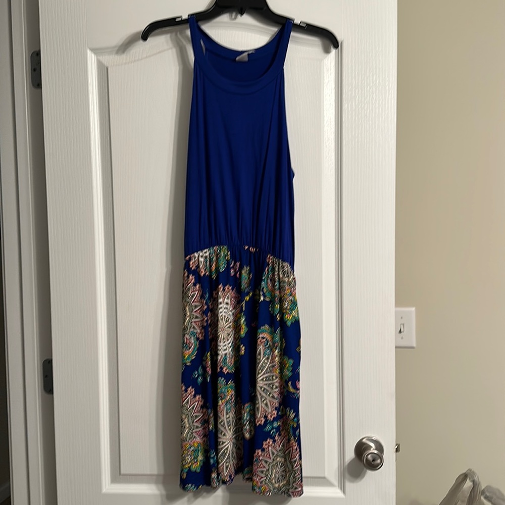 Royal Blue Paisley Print Dress
